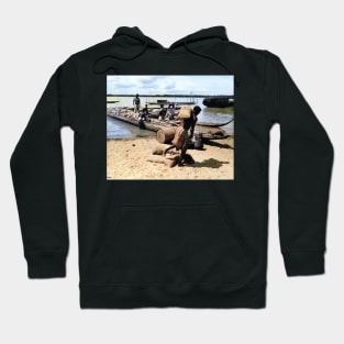 colorized vintage photo of suriname beach Hoodie